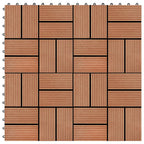 VidaXL 22 st Terrastegels 30x30 cm 2 m² HKC teakkleur