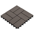 VidaXL 22 st Terrastegels 30x30 cm 2 m² HKC donkerbruin