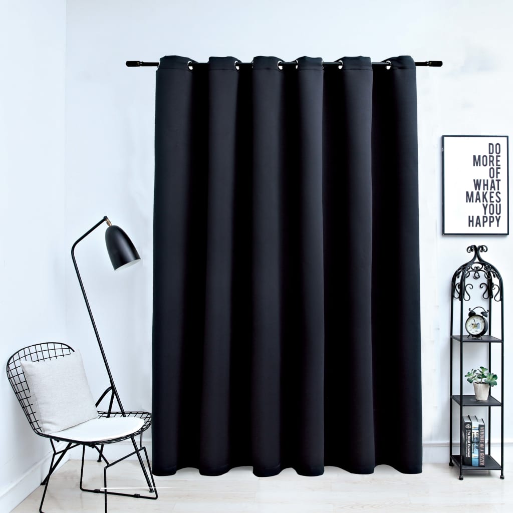 Vidaxl gordijn verduisterend met metalen ringen 290x245 cm zwart