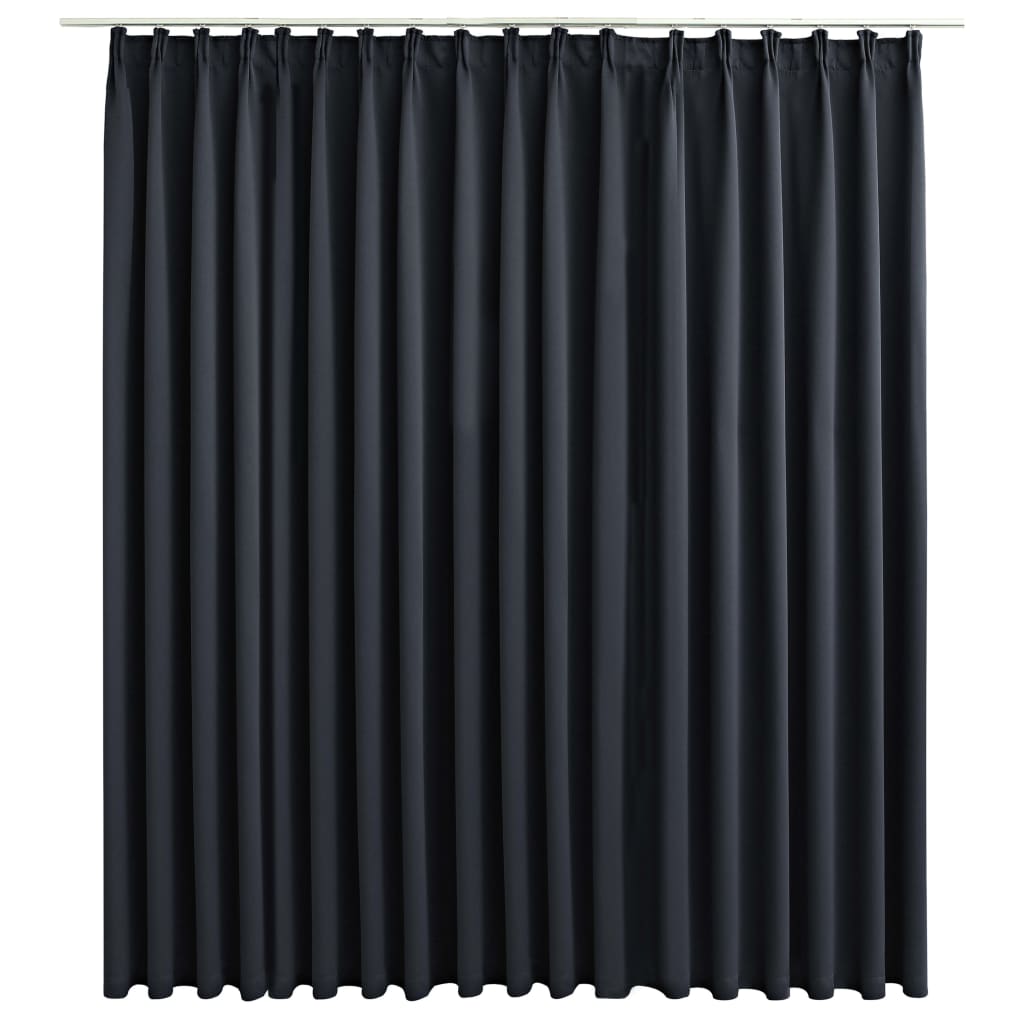 Vidaxl gordijn verduisterend met haken 290x245 cm zwart