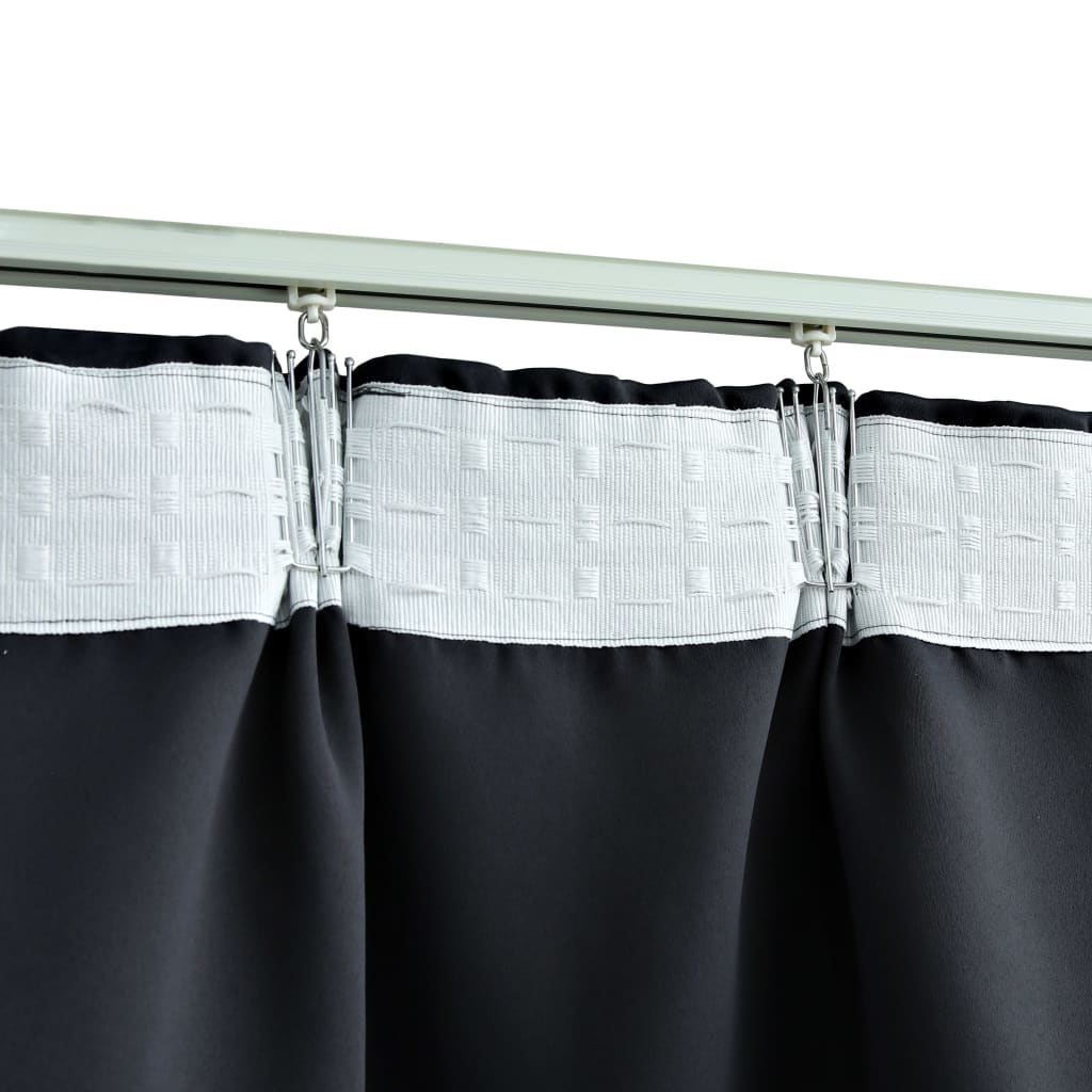 Vidaxl gordijn verduisterend met haken 290x245 cm zwart