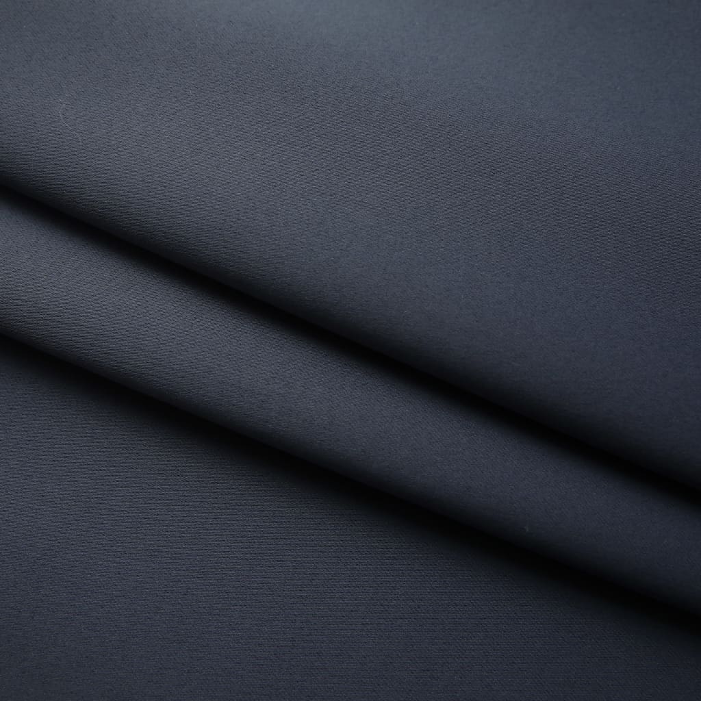Vidaxl gordijn verduisterend met haken 290x245 cm antraciet