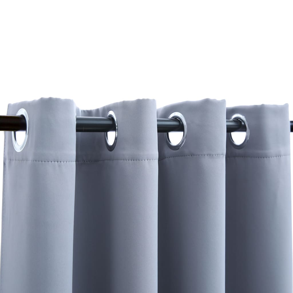 Vidaxl gordijn verduisterend met metalen ringen 2 st 140x245 cm grijs