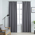 Vidaxl gordijnen verduisterend met haken 2 st 140x225 cm grijs