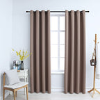 Vidaxl gordijn verduisterend met metalen ringen 2 st 140x175 cm taupe