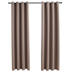 Vidaxl gordijn verduisterend met metalen ringen 2 st 140x225 cm taupe