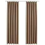 Vidaxl gordijnen verduisterend met haken 2 st 140x175 cm taupe