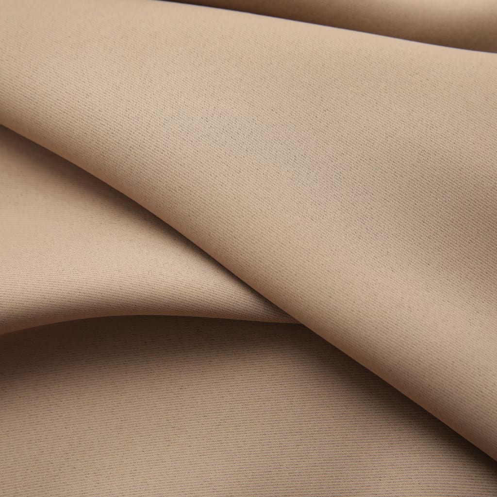 Vidaxl gordijnen verduisterend met haken 2 st 140x225 cm taupe