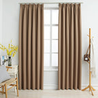 Vidaxl gordijnen verduisterend met haken 2 st 140x245 cm taupe