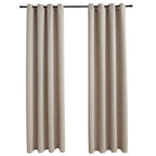 Vidaxl gordijn verduisterend met metalen ringen 2 st 140x225 cm beige