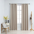 Vidaxl gordijn verduisterend met metalen ringen 2 st 140x225 cm beige