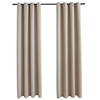 Vidaxl gordijn verduisterend met metalen ringen 2 st 140x245 cm beige
