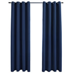 Vidaxl gordijn verduisterend met metalen ringen 2 st 140x245 cm blauw