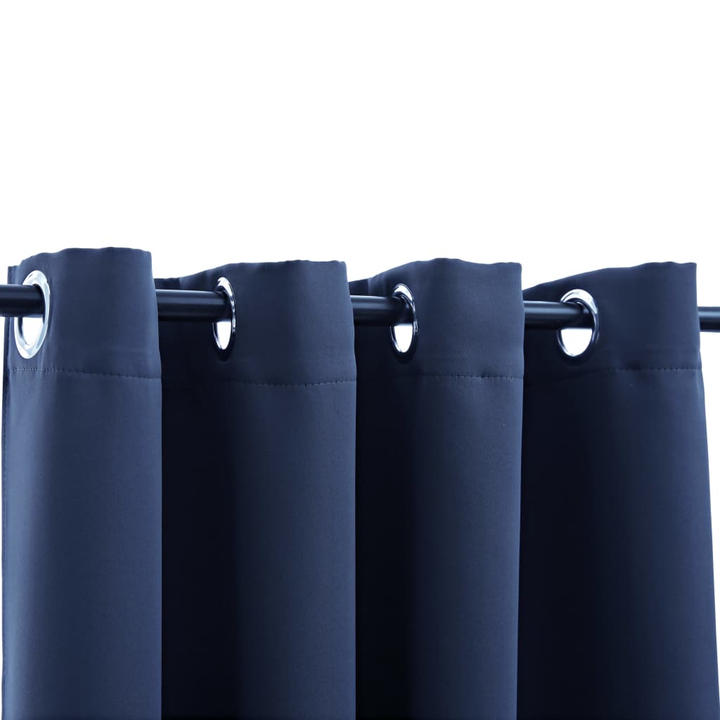 Vidaxl gordijn verduisterend met metalen ringen 2 st 140x245 cm blauw