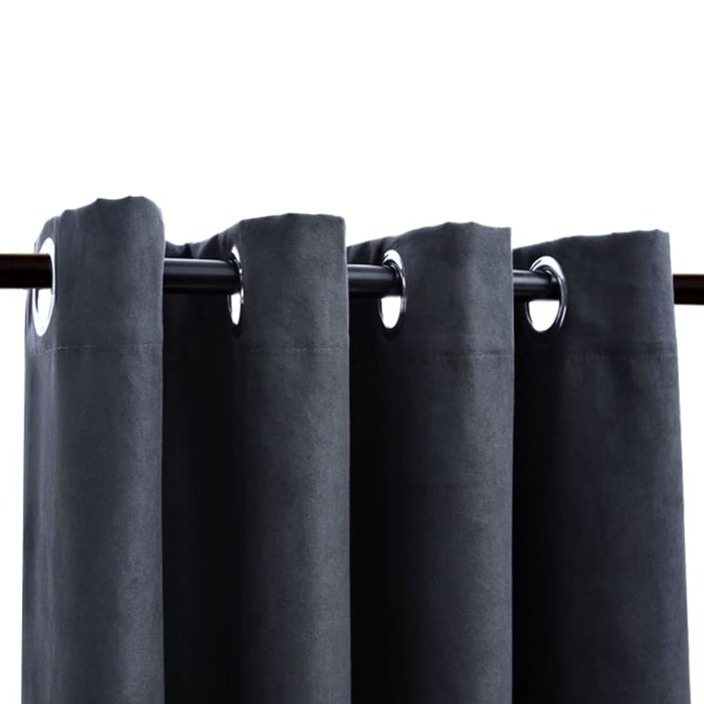 Vidaxl gordijnen verduisterend met ringen 2 st 140x245 cm antraciet