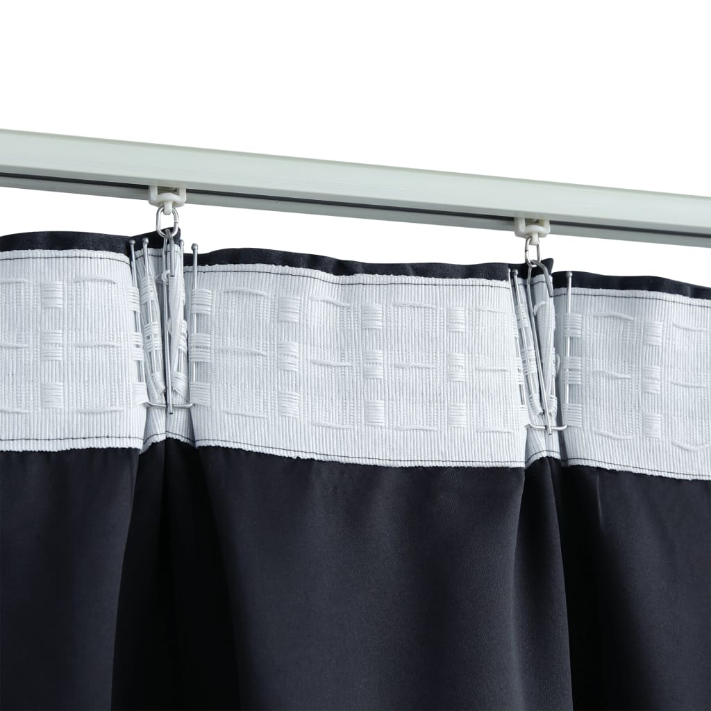 Vidaxl gordijnen verduisterend met haken 2 st 140x245 cm antraciet