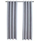 Vidaxl gordijn verduisterend met metalen ringen 2 st 140x225 cm grijs
