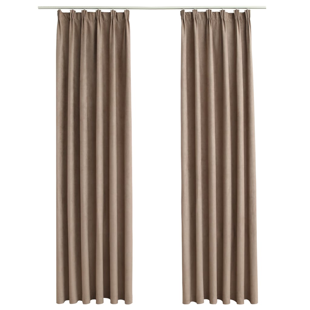 Vidaxl gordijnen verduisterend met haken 2 st 140x225 cm taupe