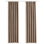 Vidaxl gordijnen verduisterend met haken 2 st 140x245 cm taupe