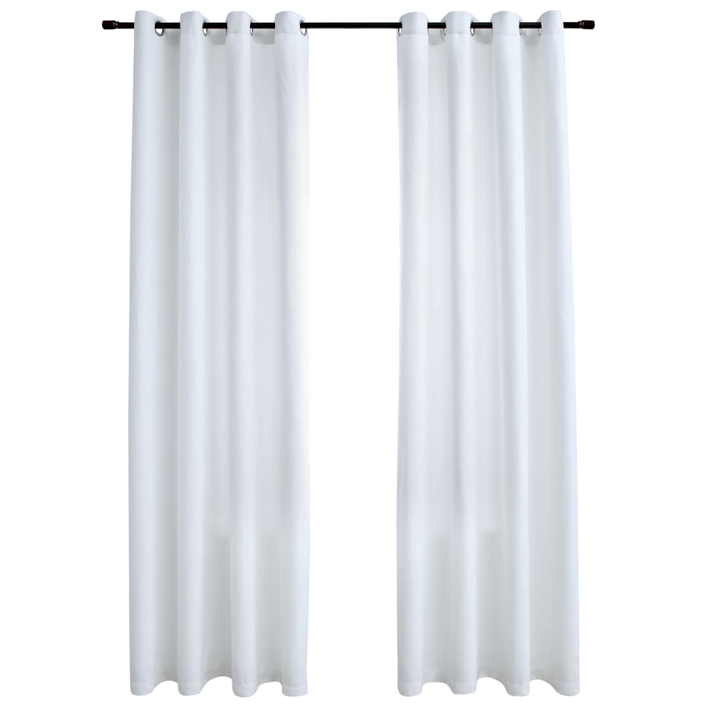 Vidaxl gordijnen verduisterend met ringen 2 st 140x225 cm gebroken wit