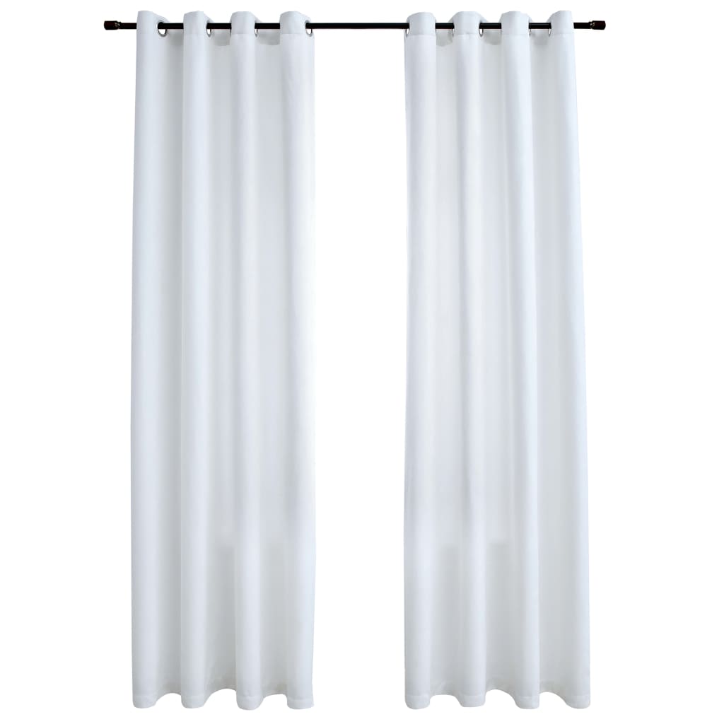 Vidaxl gordijnen verduisterend met ringen 2 st 140x245 cm gebroken wit