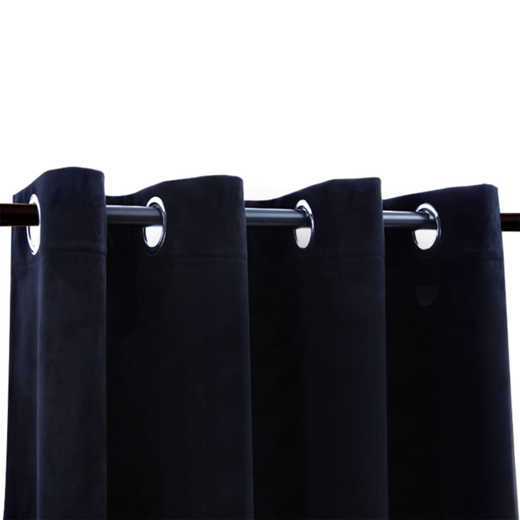 Vidaxl gordijn verduisterend met ringen 2 st 140x175 cm fluweel zwart