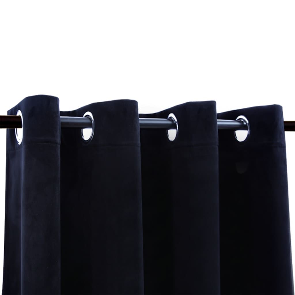 Vidaxl gordijn verduisterend met ringen 2 st 140x245 cm fluweel zwart