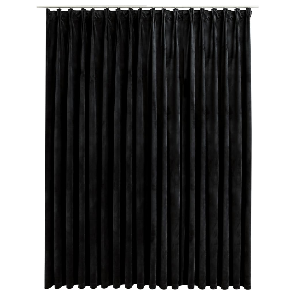 Vidaxl gordijn verduisterend met haken 290x245 cm fluweel zwart