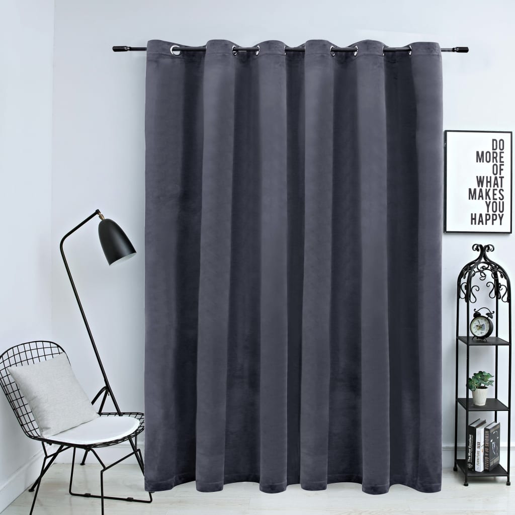 Vidaxl gordijn verduisterend met ringen 290x245 cm fluweel antraciet