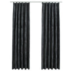 Vidaxl gordijnen verduisterend 2 st met haken 140x225 cm fluweel antraciet