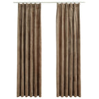 Vidaxl gordijnen verduisterend 2 st met haken 140x225 cm fluweel beige