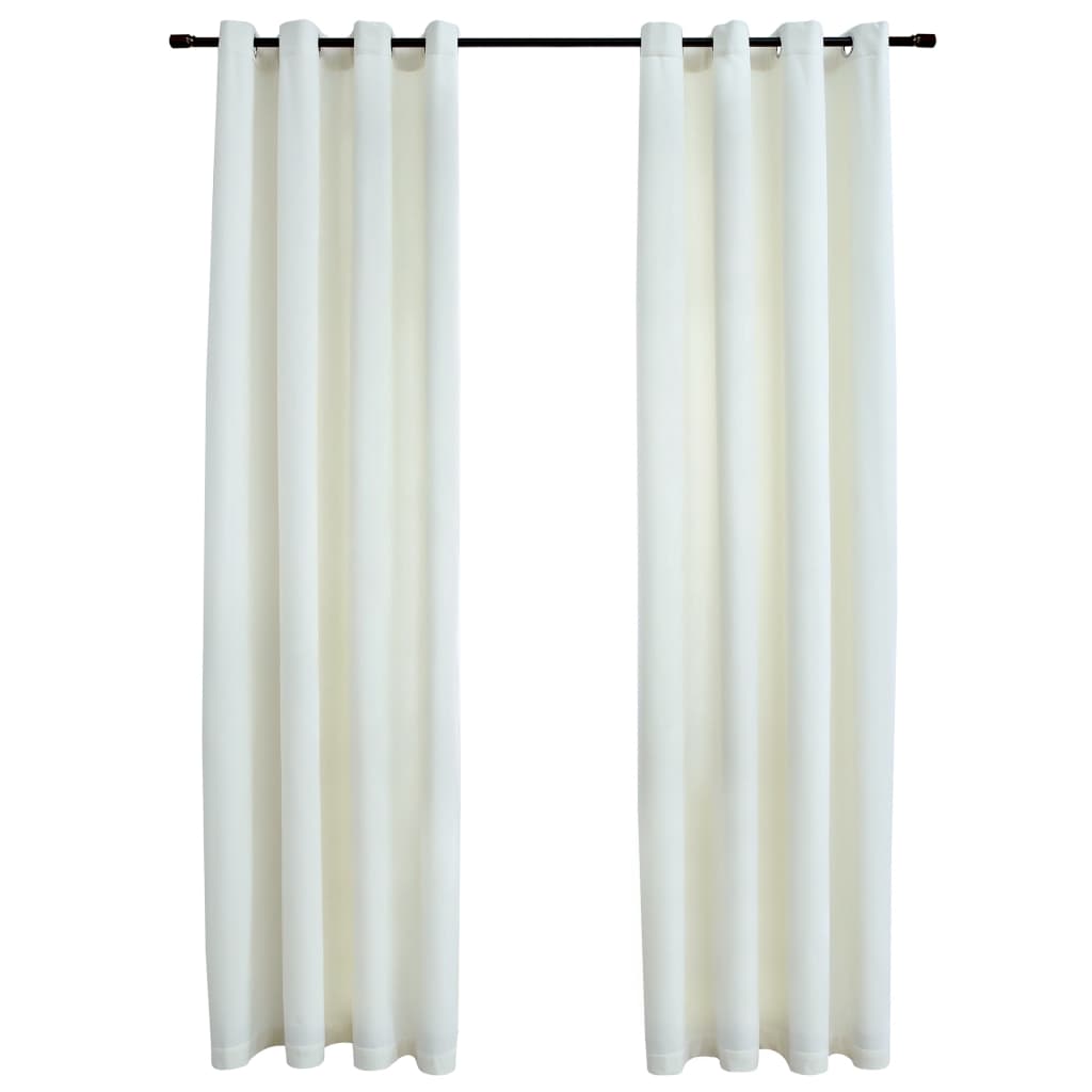 Vidaxl gordijn verduisterend met ringen 2 st 140x245 cm fluweel crème