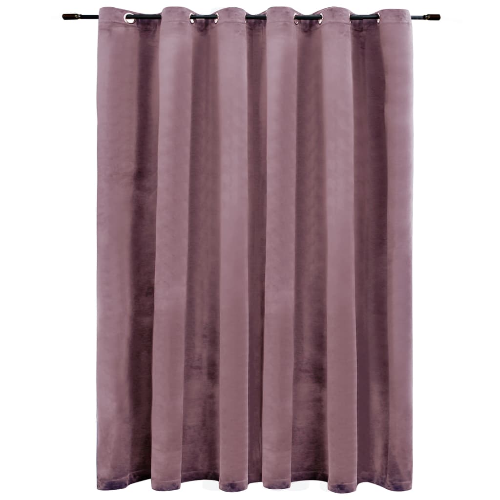 Vidaxl gordijn verduisterend met ringen 290x245 cm fluweel antiekroze