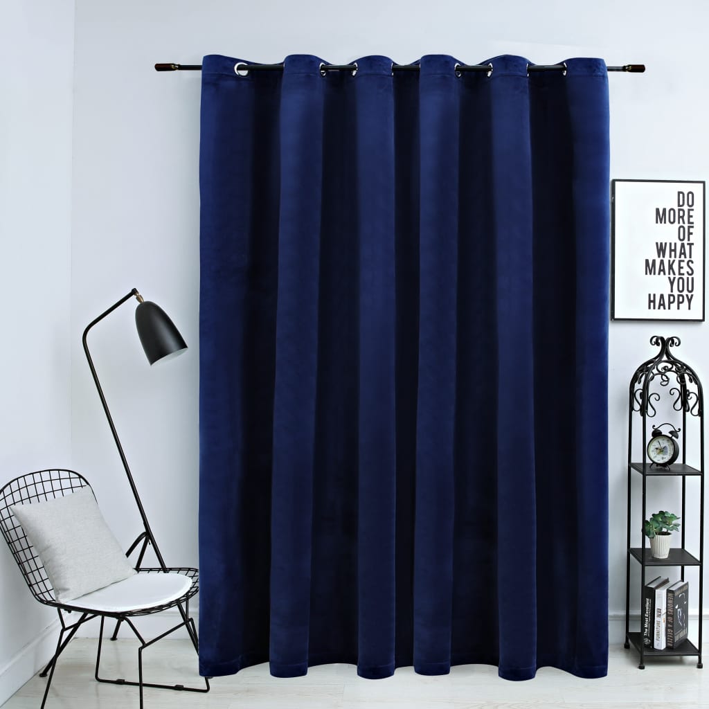 Vidaxl gordijn verduisterend met ringen 290x245 cm fluweel blauw