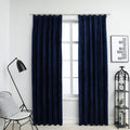 Vidaxl gordijnen verduisterend 2 st met haken 140x175 cm fluweel blauw