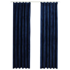 Vidaxl gordijnen verduisterend 2 st met haken 140x245 cm fluweel blauw