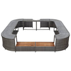 VidaXL Spa-ombouw vierkant 268x268x55 cm poly rattan grijs