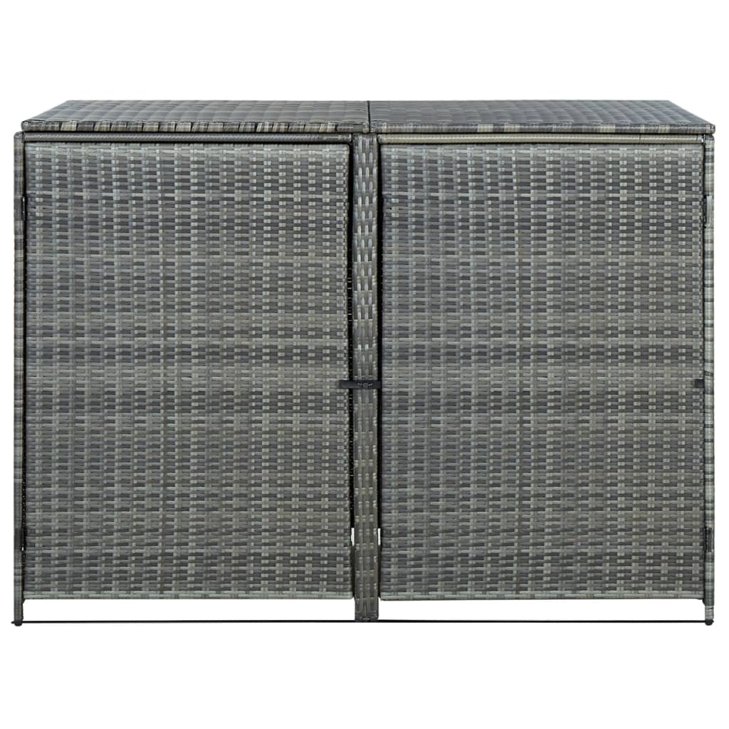 Vidaxl containerberging dubbel 148x77x111 cm poly rattan antraciet