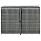 Vidaxl containerberging dubbel 148x77x111 cm poly rattan antraciet