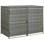 Vidaxl containerberging dubbel 148x77x111 cm poly rattan antraciet