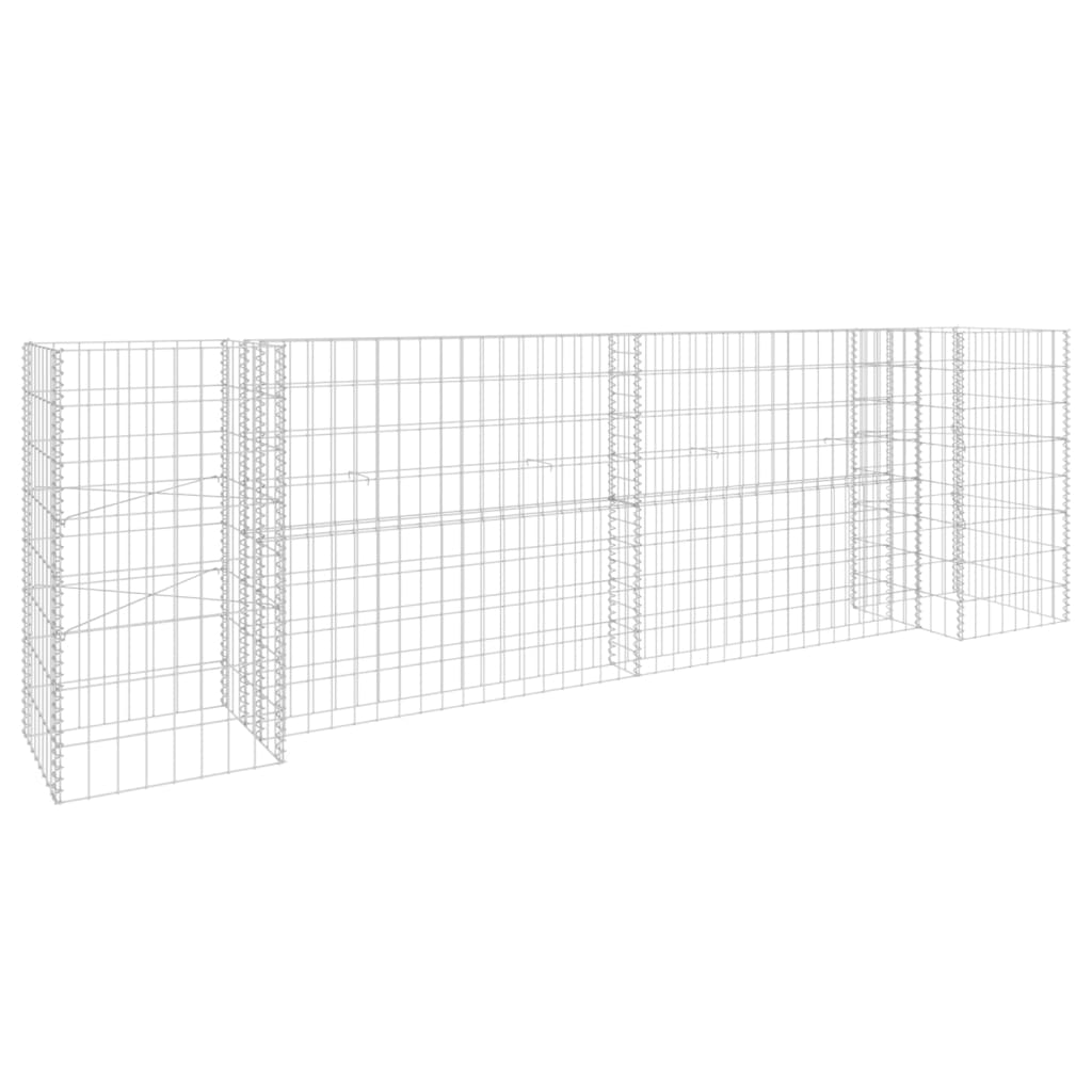 Vidaxl gabion plantenbak h-vormig 260x40x80 cm staaldraad