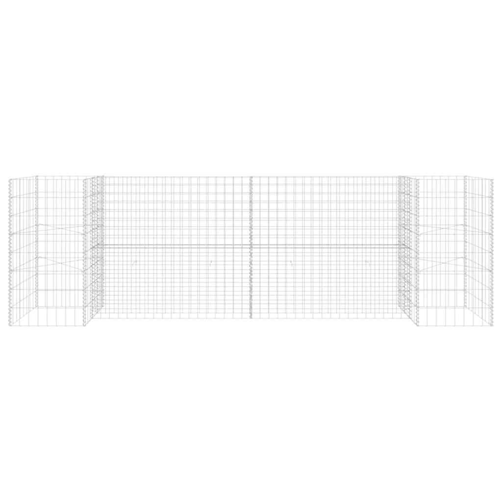 Vidaxl gabion plantenbak h-vormig 260x40x80 cm staaldraad