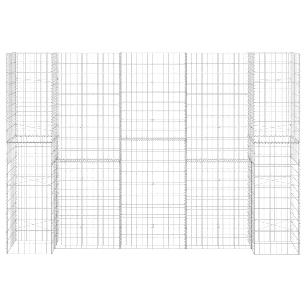 VidaXL Gabion plantenbak H-vormig 260x40x200 cm staaldraad