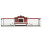 Vidaxl konijnenhok 310x70x87 cm massief grenen- en vurenhout rood