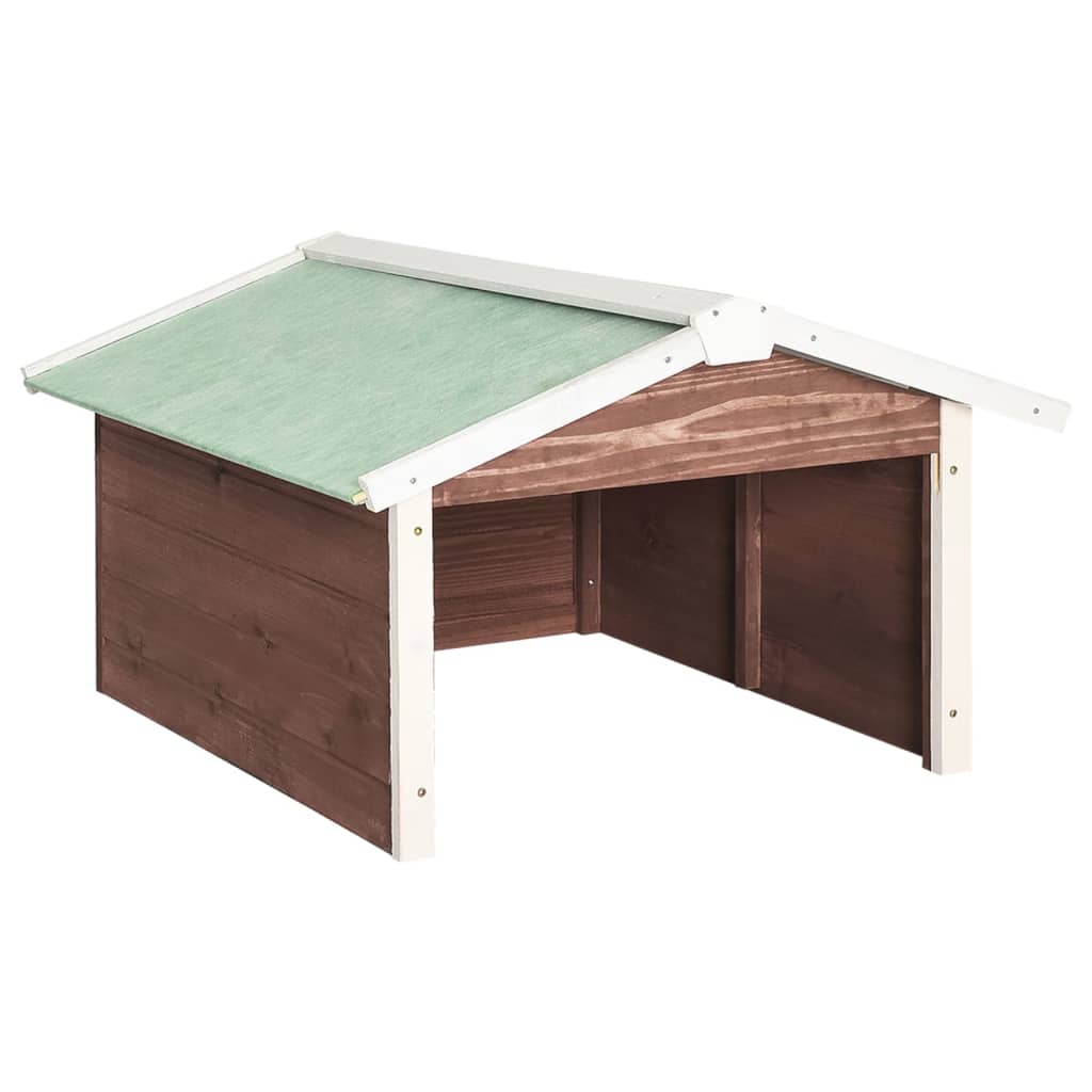Vidaxl overkapping voor grasmaaier 72x87x50 cm vurenhout mokka en wit