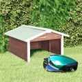 Vidaxl overkapping voor grasmaaier 72x87x50 cm vurenhout mokka en wit