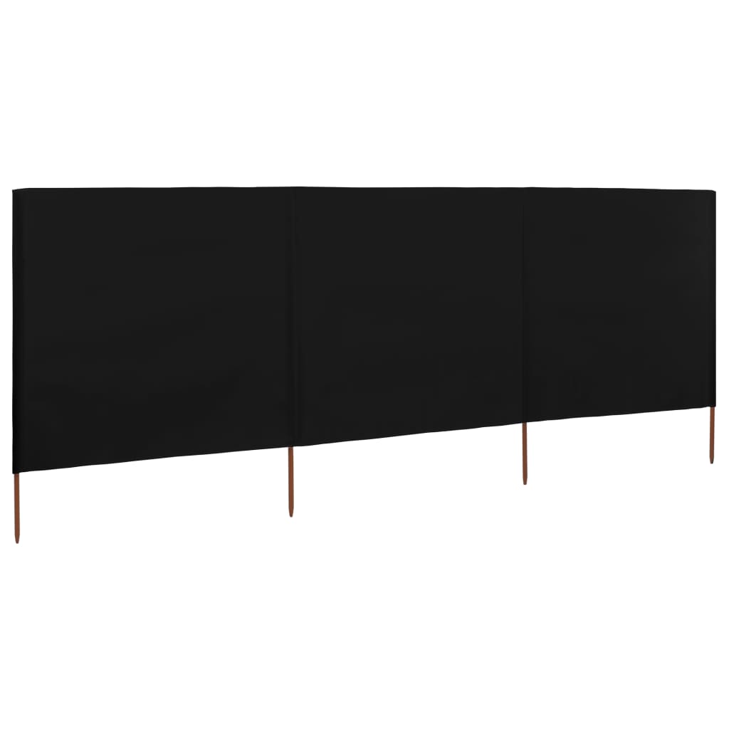Vidaxl windscherm 3-panelen 400x120 cm stof zwart
