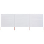 Vidaxl windscherm 3-panelen 400x160 cm stof zandwit