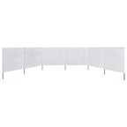 Vidaxl windscherm 6-panelen 800x120 cm stof zandwit