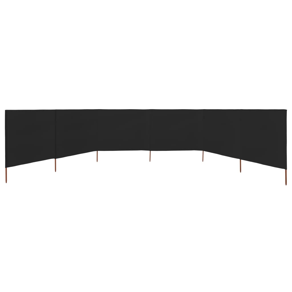 Vidaxl windscherm 6-panelen 800x120 cm stof zwart
